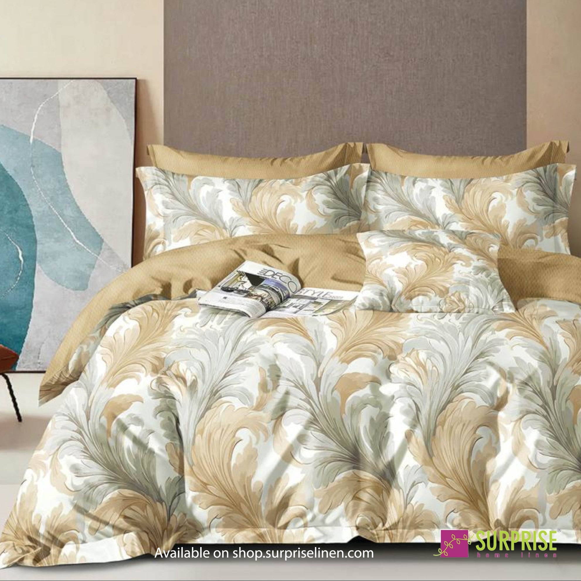Luxury Essentials By Surprise Home Exclusive Hues Collection 3 Pcs Super King Size Bedsheet Set in 300 TC Premium Cotton (Golden Dusk)