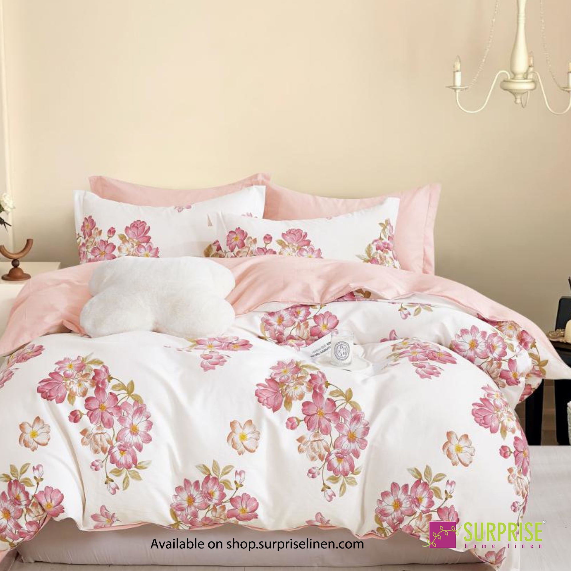 Luxury Essentials By Surprise Home Exclusive Hues Collection 3 Pcs Super King Size Bedsheet Set in 300 TC Premium Cotton (Rosette)