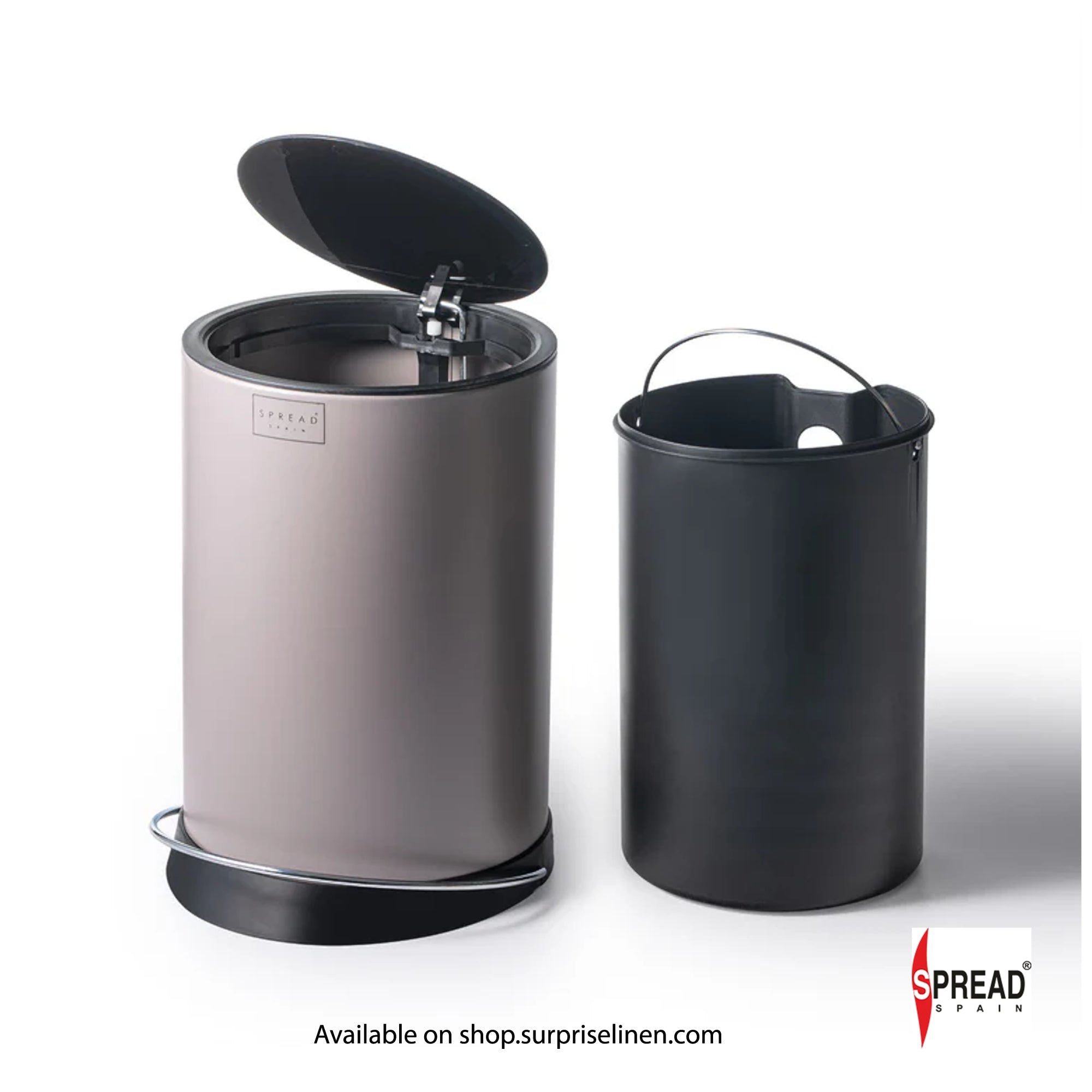 Spread Spain - Metallica Collection 6 Litre Silent Close Dustbin (Brown)