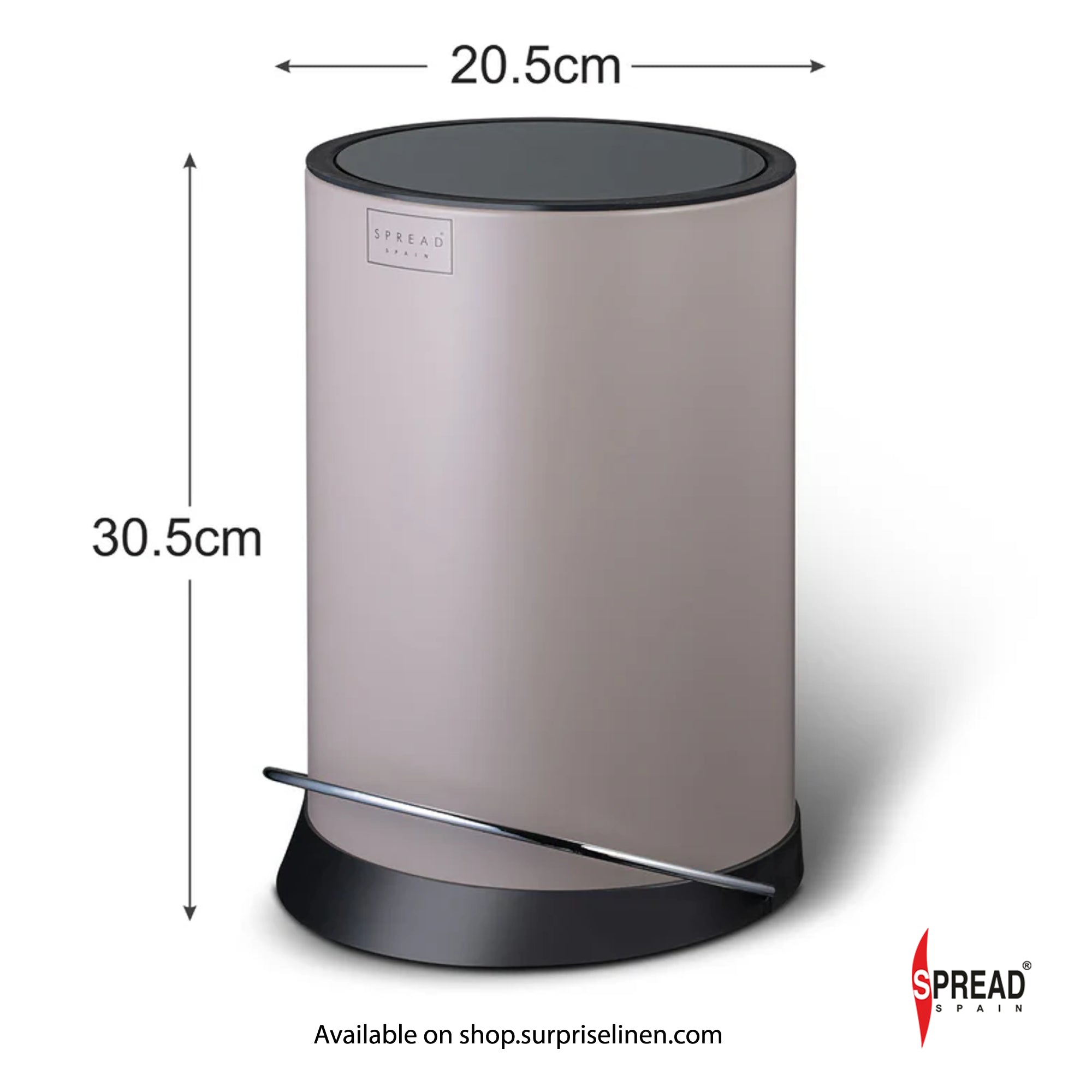 Spread Spain - Metallica Collection 6 Litre Silent Close Dustbin (Brown)
