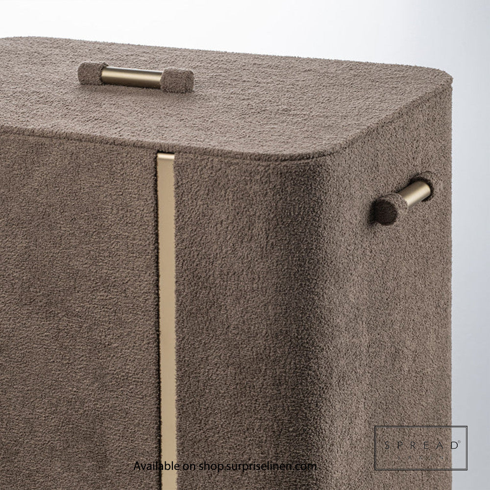 Spread Spain - French Boucle Metal Handcrafted Storage Collection Laundry Hamper (Choco)