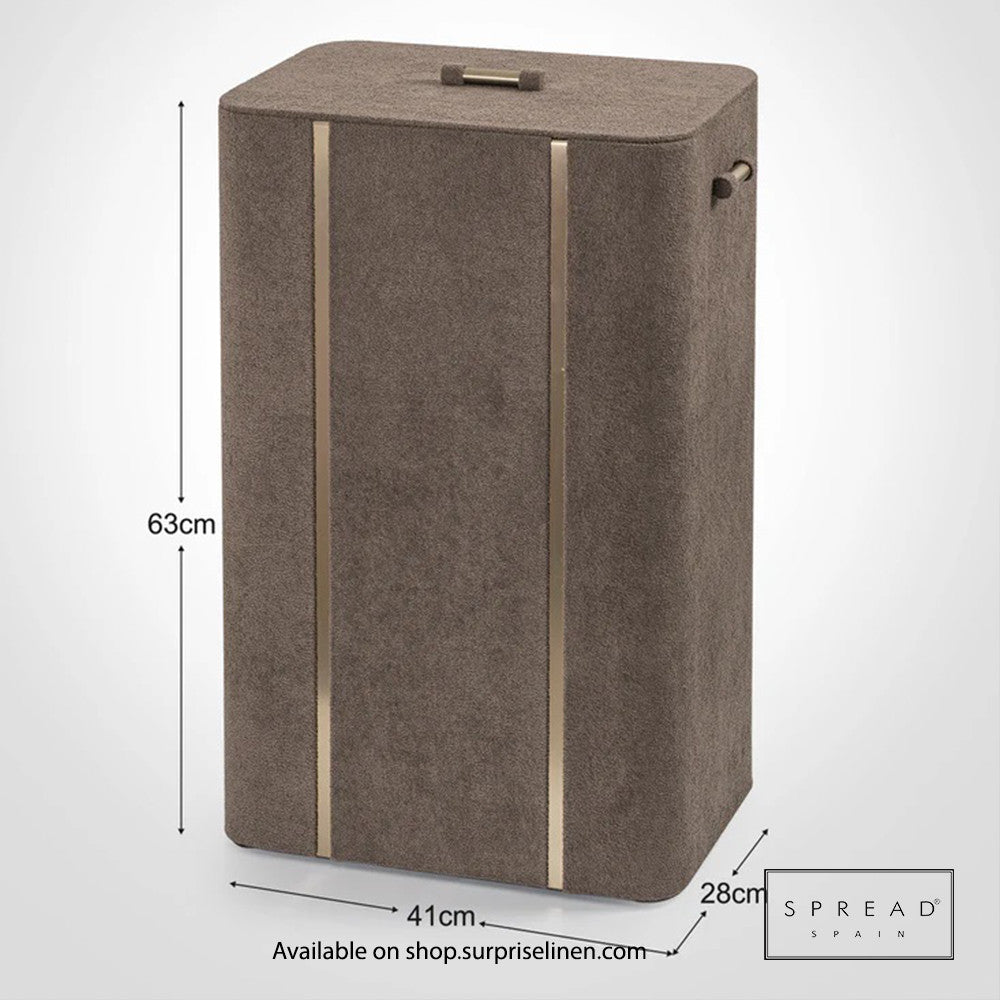 Spread Spain - French Boucle Metal Handcrafted Storage Collection Laundry Hamper (Choco)