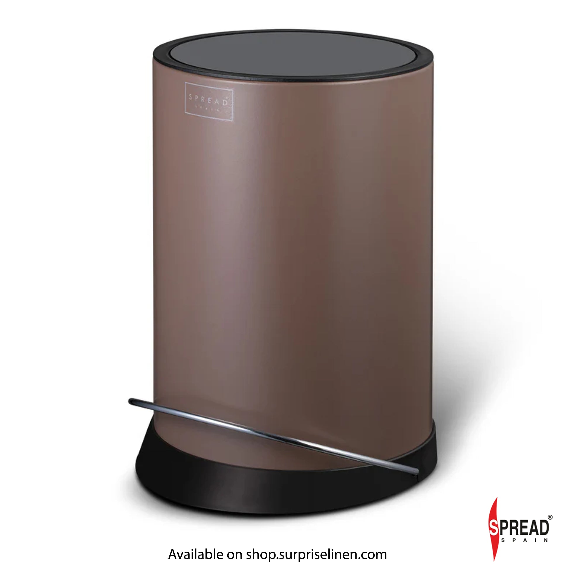 Spread Spain - Metallica Collection 6 Litre Silent Close Dustbin (Dark Brown)