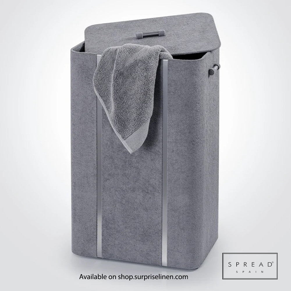 Spread Spain - French Boucle Metal Handcrafted Storage Collection Laundry Hamper (Grey)