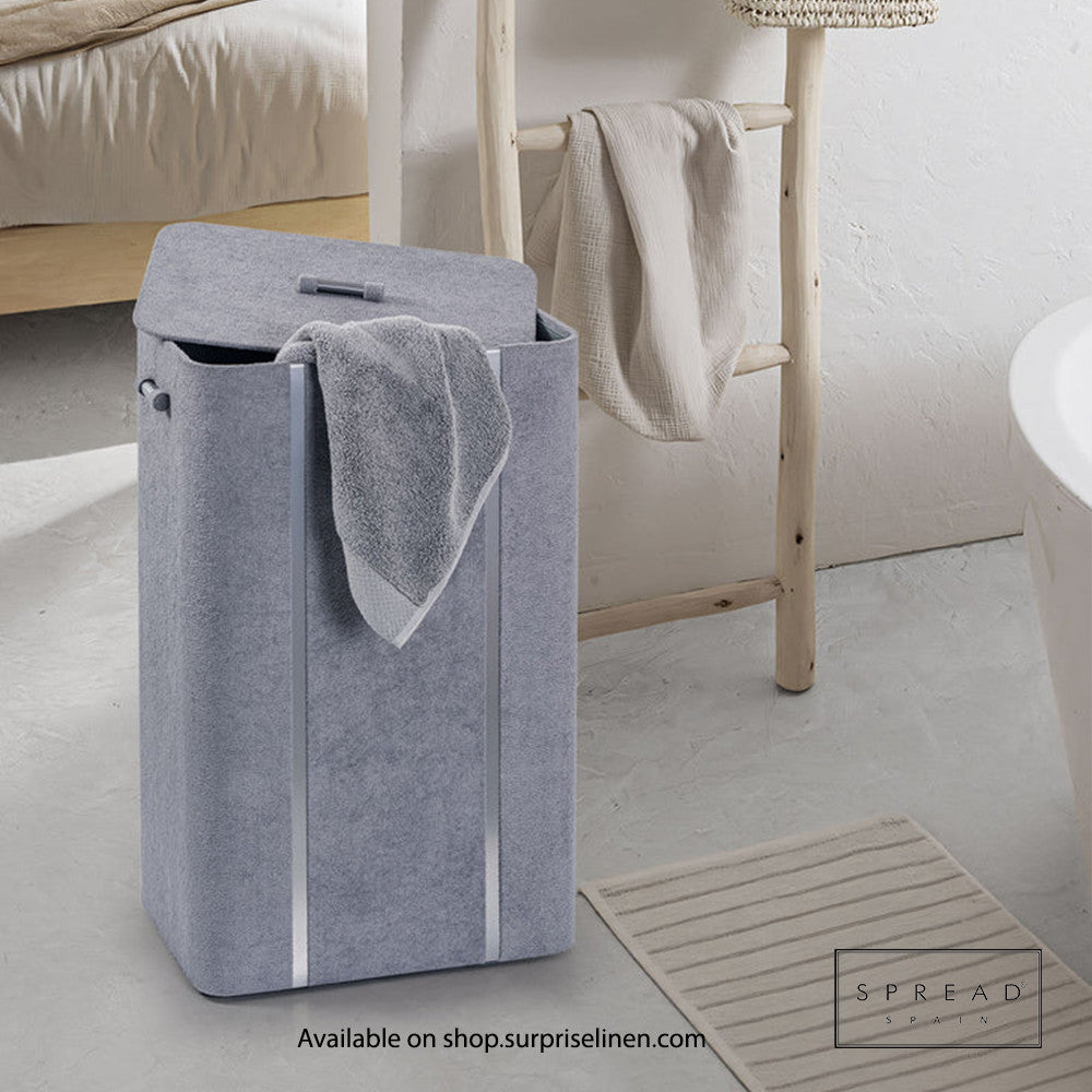 Spread Spain - French Boucle Metal Handcrafted Storage Collection Laundry Hamper (Grey)