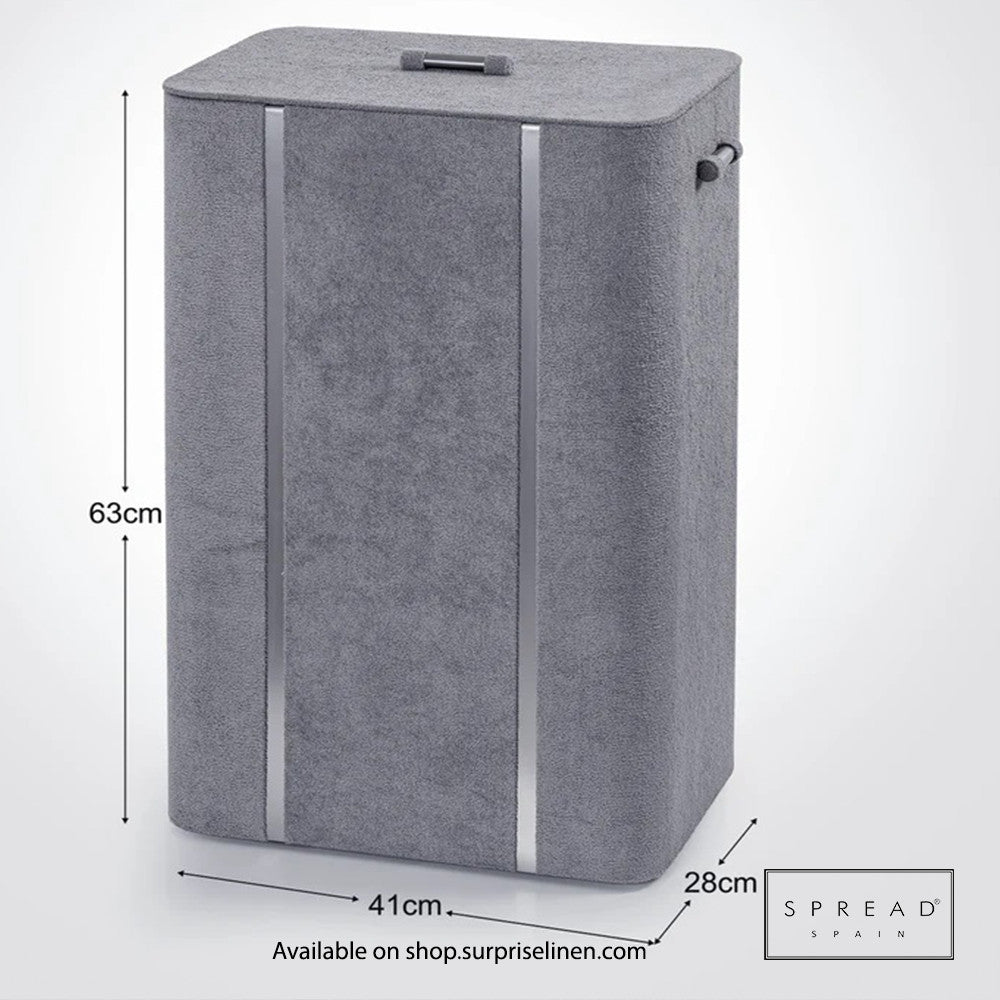 Spread Spain - French Boucle Metal Handcrafted Storage Collection Laundry Hamper (Grey)