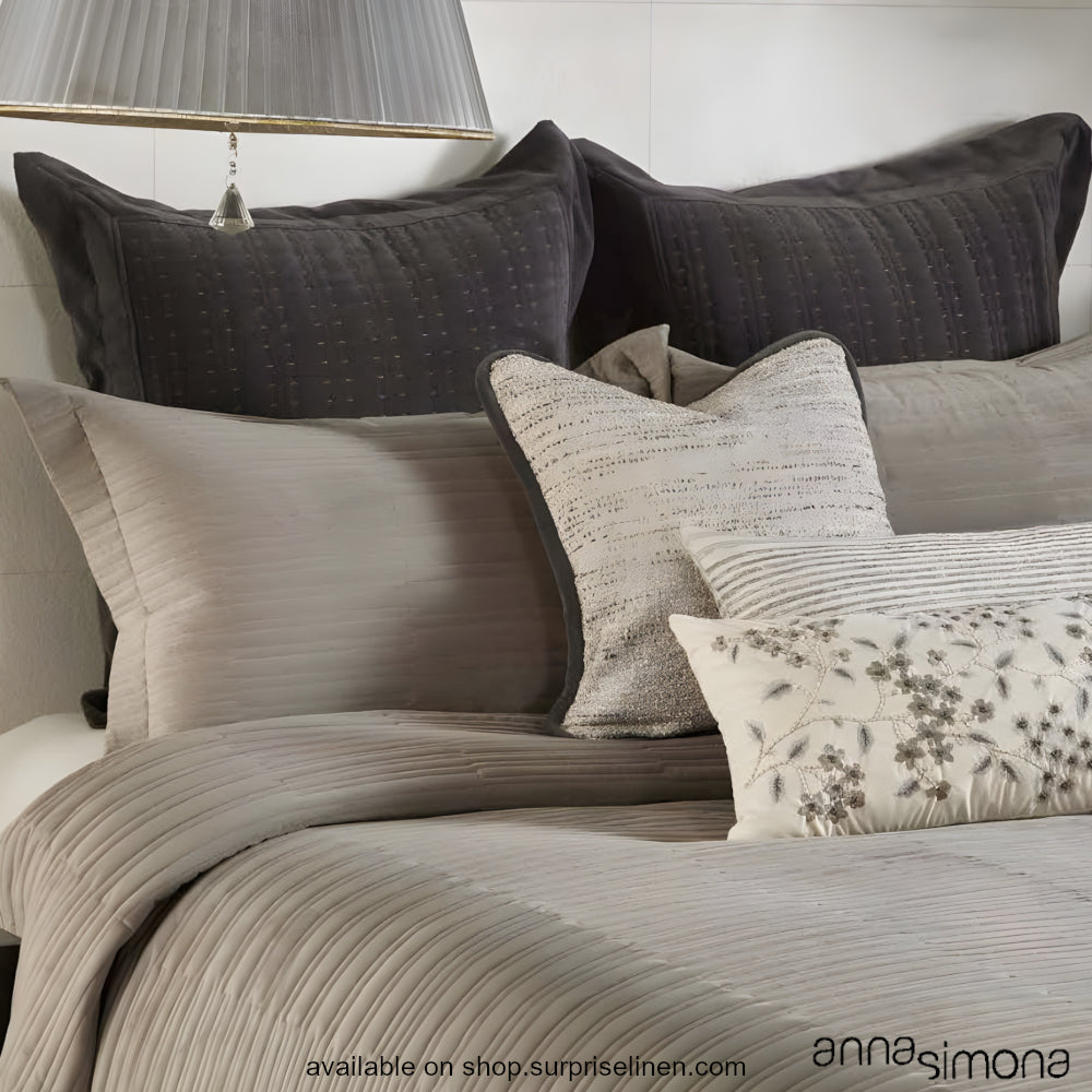 Anna Simona - Epitome 8 Pcs Velvet Bed Ensemble Set (Grey)