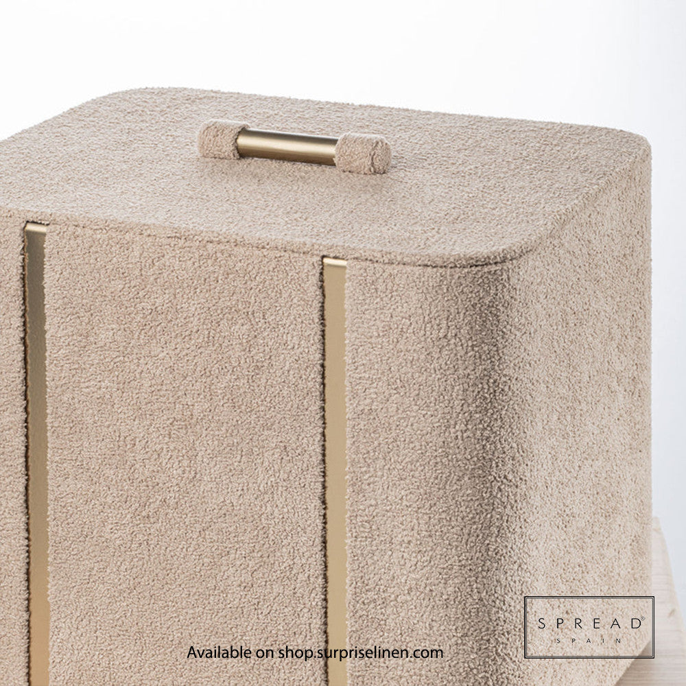 Spread Spain - French Boucle Metal Handcrafted Storage Collection Dustbin (Gold)