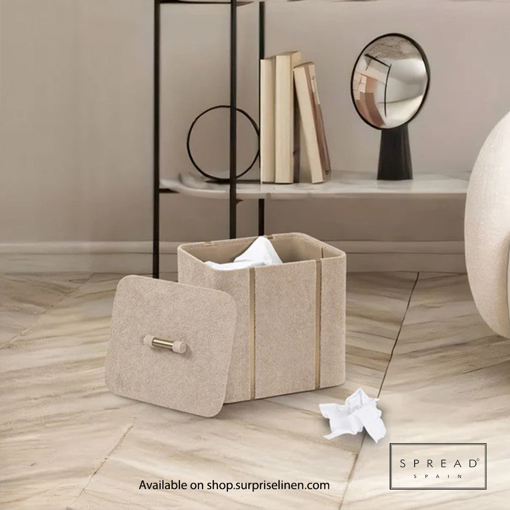 Spread Spain - French Boucle Metal Handcrafted Storage Collection Dustbin (Gold)