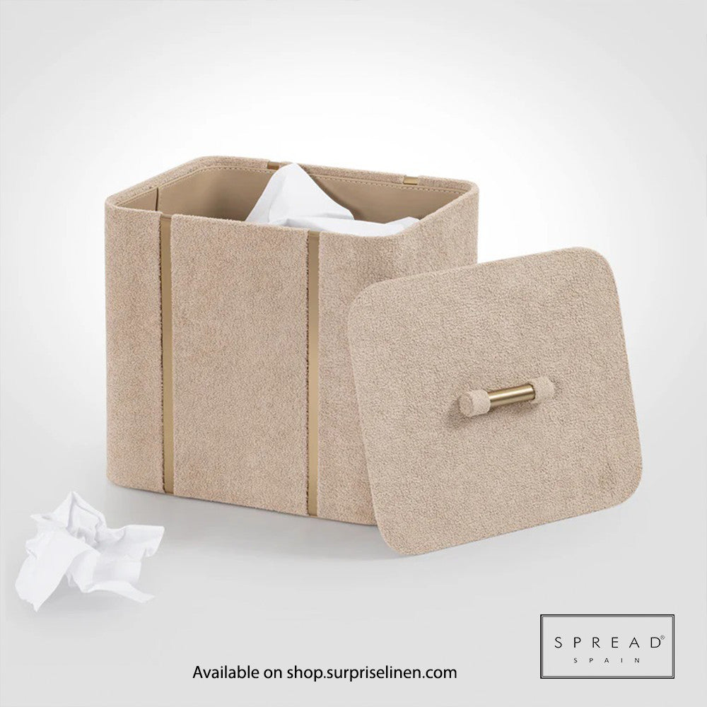 Spread Spain - French Boucle Metal Handcrafted Storage Collection Dustbin (Gold)