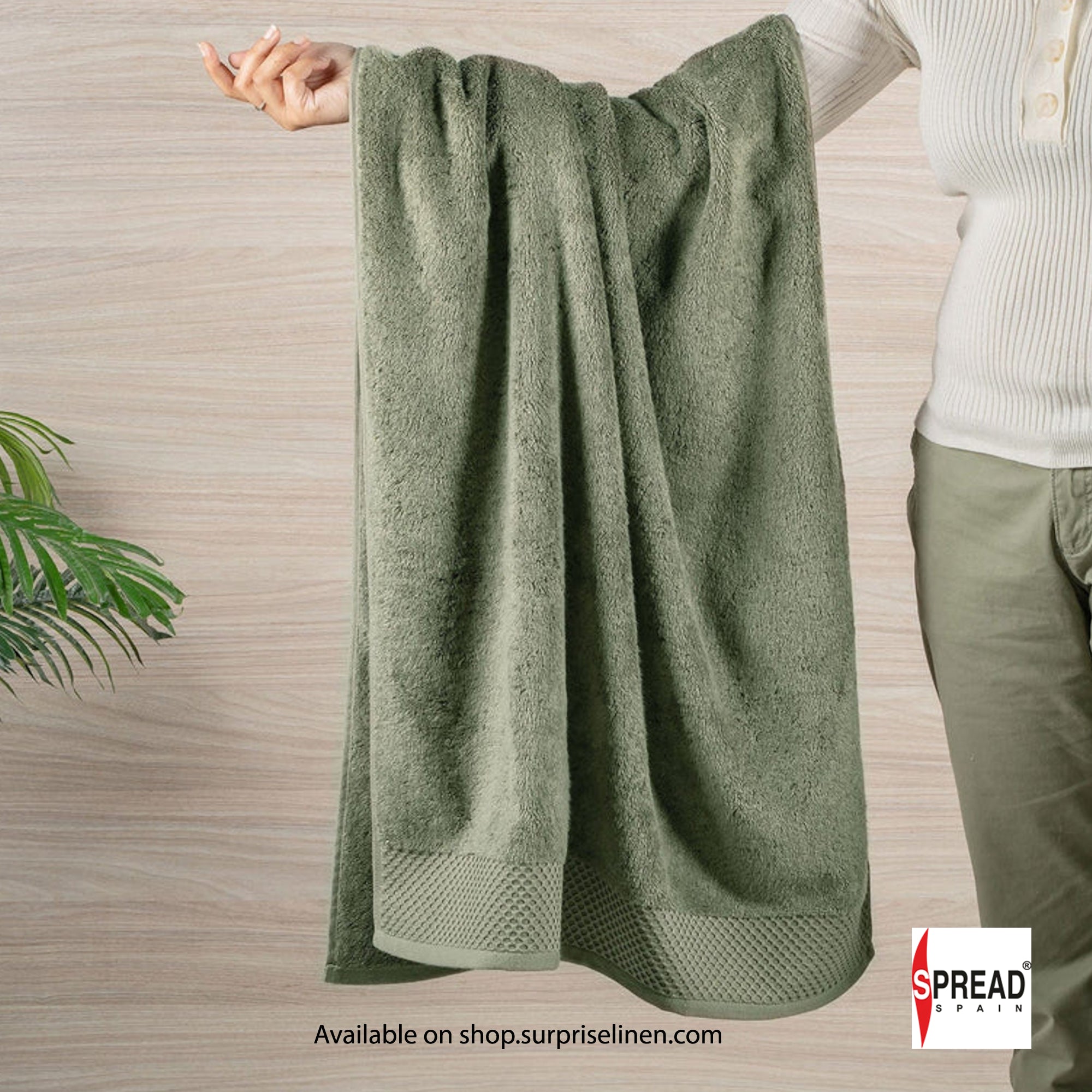 Spread Spain - His & Her Collection Made In Turkey 750 GSM Micro Modal Towels Tremendously Absorbent & Exceptionally Soft (Green)