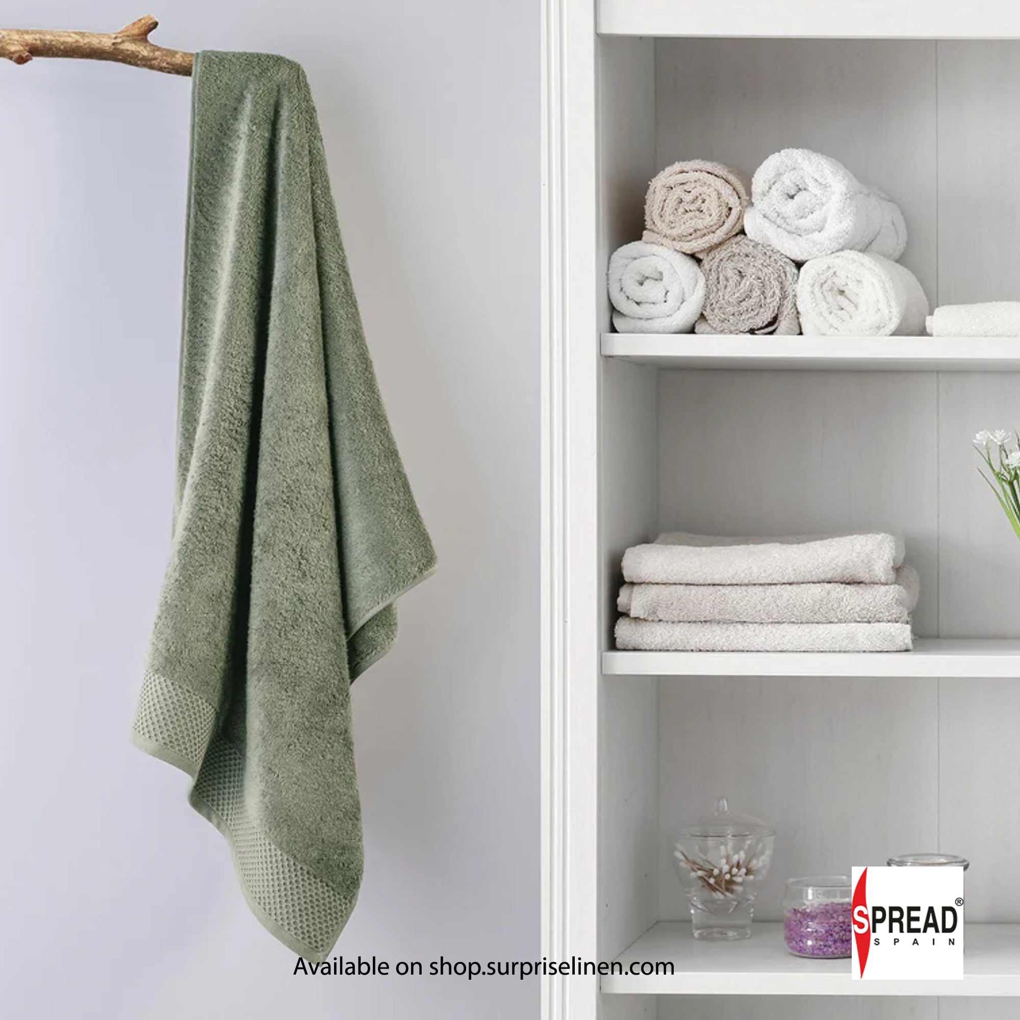 Spread Spain - His & Her Collection Made In Turkey 750 GSM Micro Modal Towels Tremendously Absorbent & Exceptionally Soft (Green)