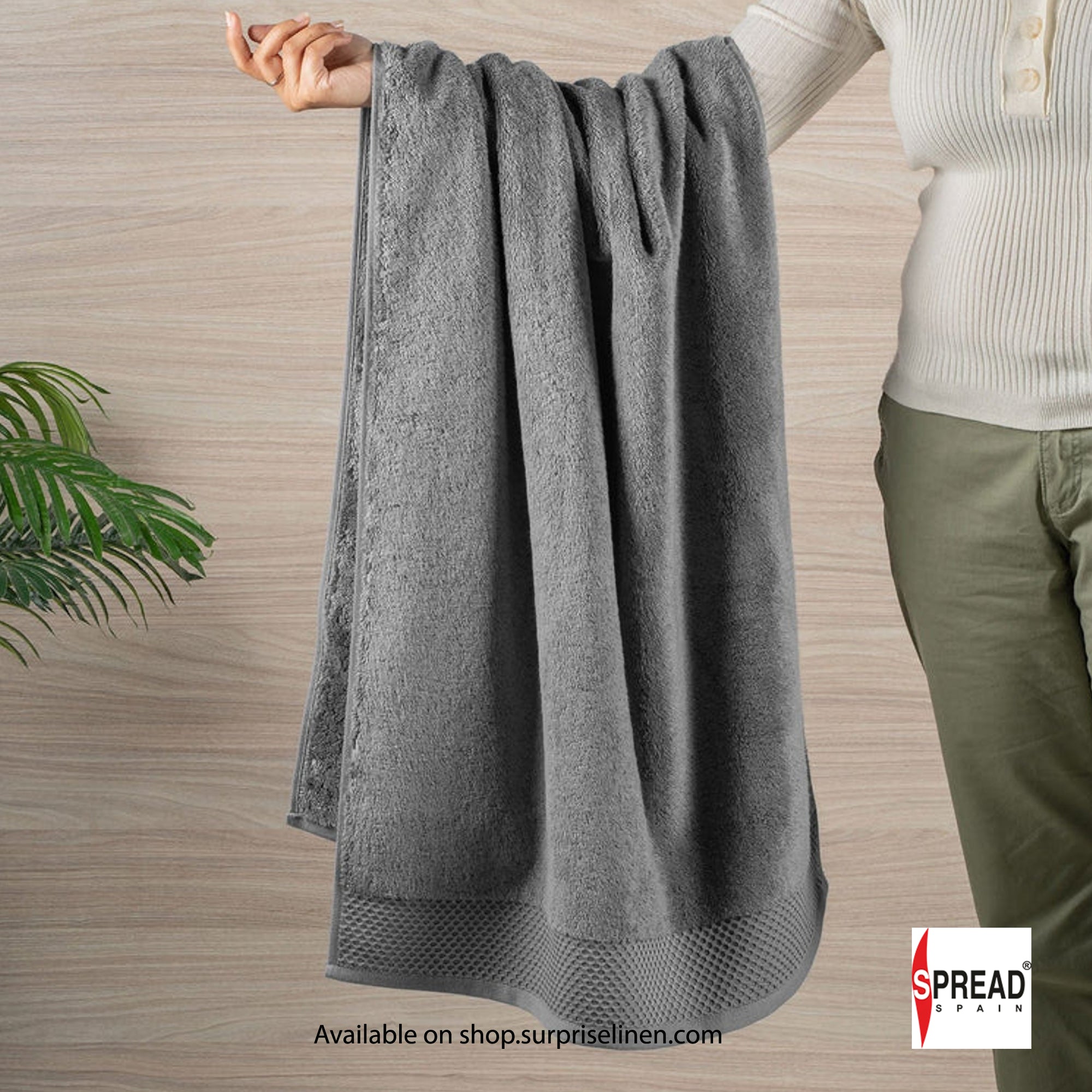 Spread Spain - His & Her Collection Made In Turkey 750 GSM Micro Modal Towels Tremendously Absorbent & Exceptionally Soft (Grey)