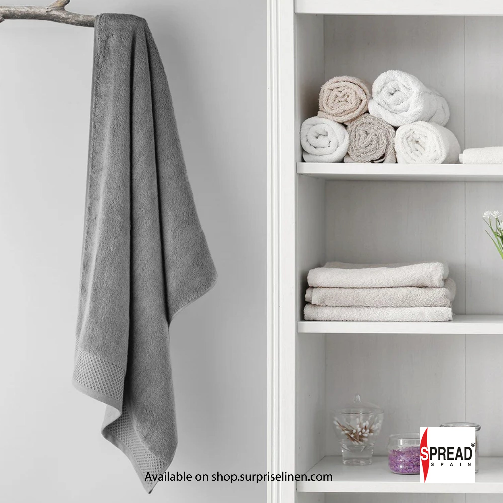 Spread Spain - His & Her Collection Made In Turkey 750 GSM Micro Modal Towels Tremendously Absorbent & Exceptionally Soft (Grey)