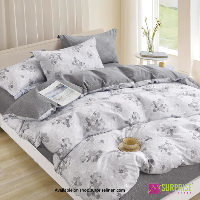 Shadow Blooms Mauve Grey four-piece comforter set
