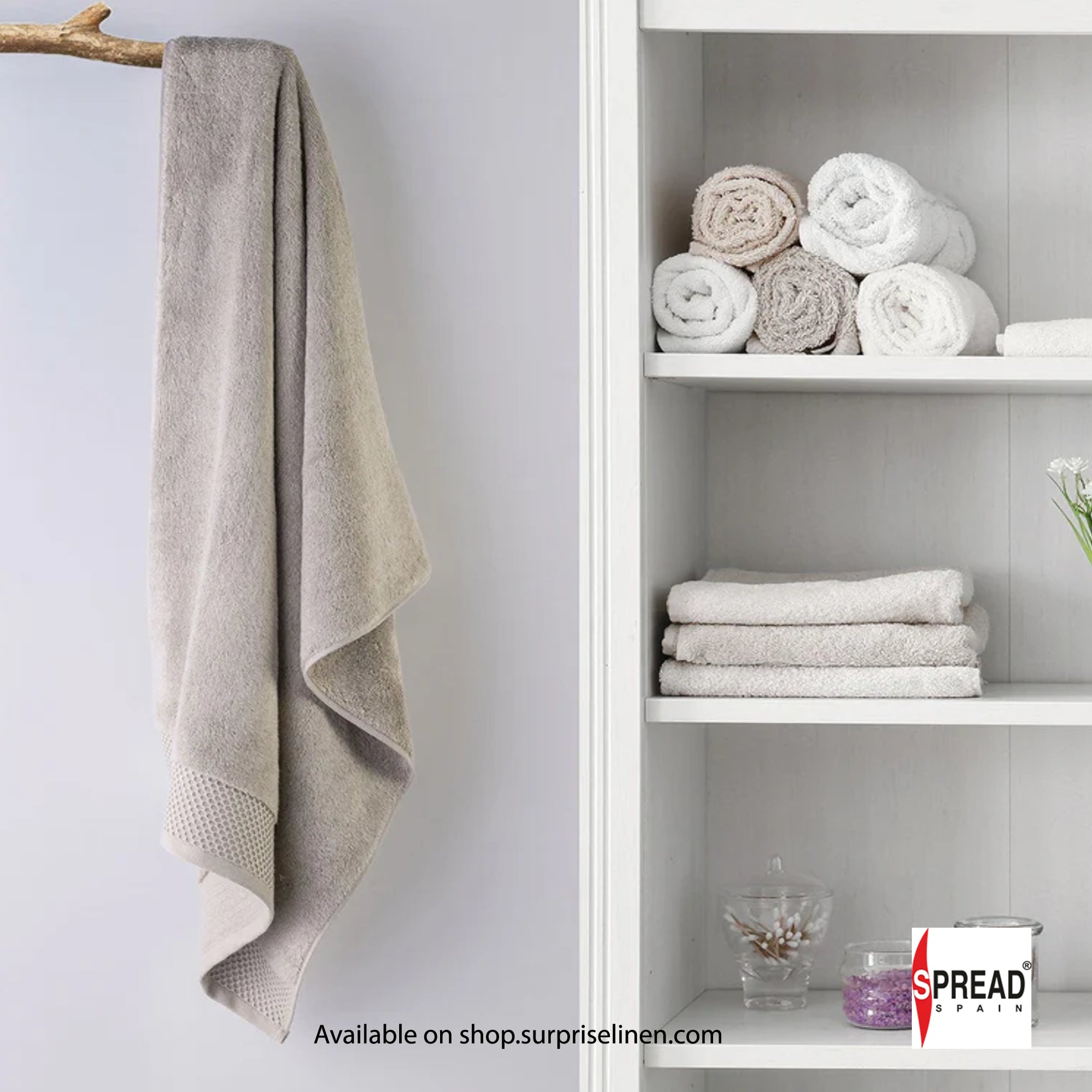 Spread Spain - His & Her Collection Made In Turkey 750 GSM Micro Modal Towels Tremendously Absorbent & Exceptionally Soft (Light Grey)