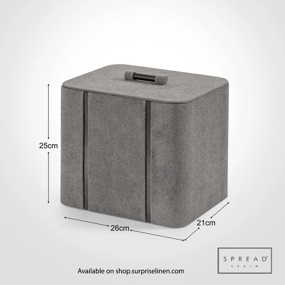 Spread Spain - French Boucle Metal Handcrafted Storage Collection Dustbin (Grey)