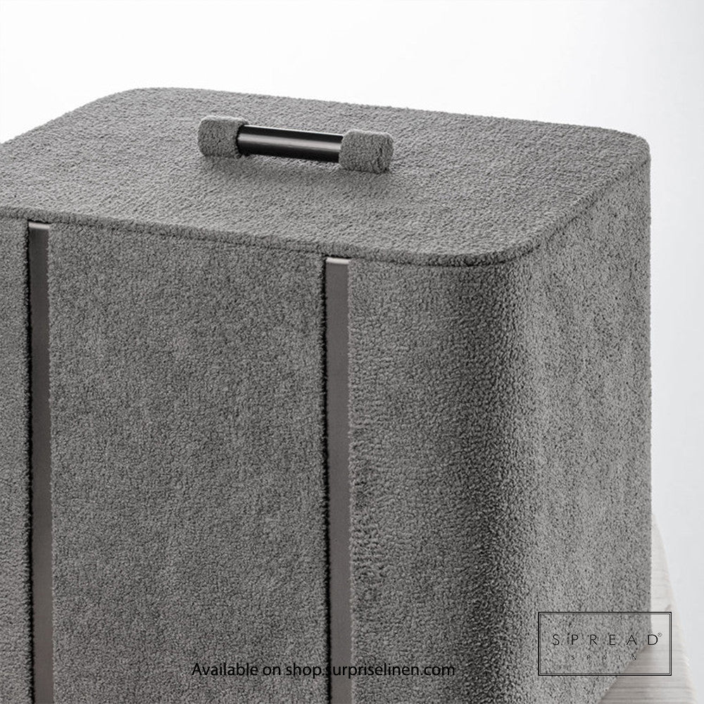 Spread Spain - French Boucle Metal Handcrafted Storage Collection Dustbin (Grey)