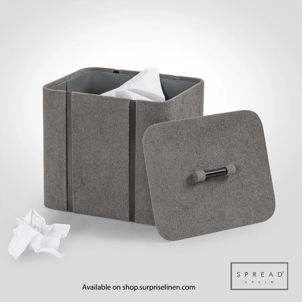 Spread Spain - French Boucle Metal Handcrafted Storage Collection Dustbin (Grey)