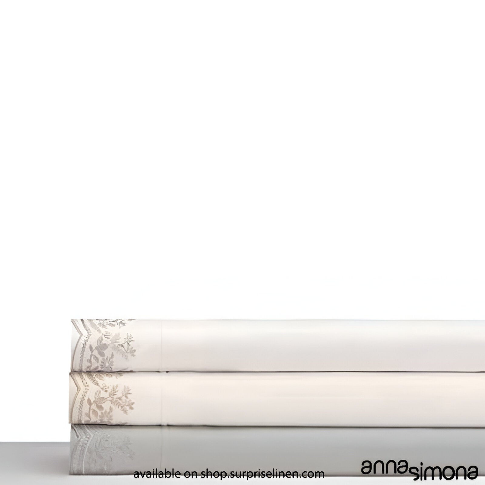 Anna Simona - Liliana King Size 400 TC Cotton Satin King Size Bedsheet Set (White)