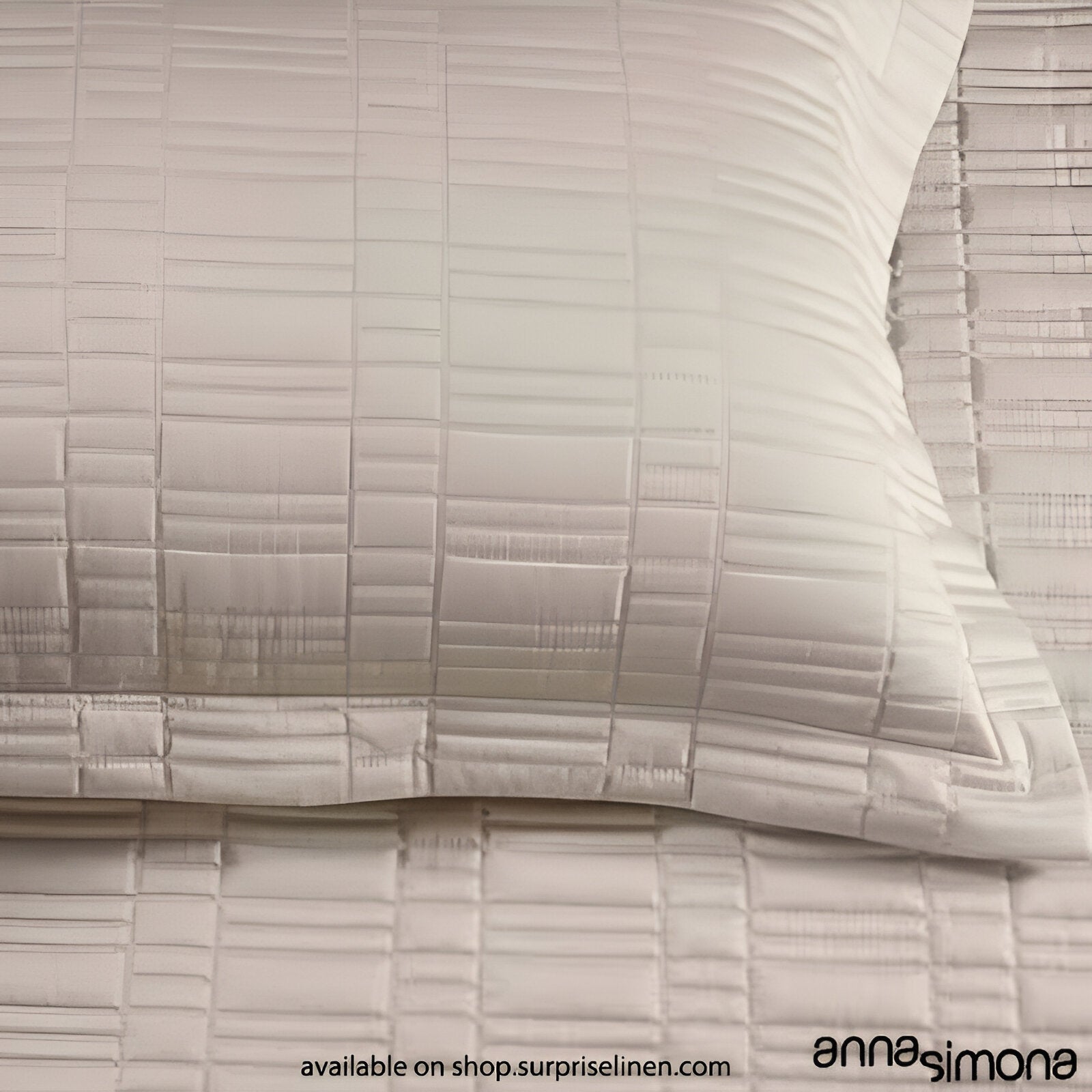 Anna Simona - Siesta 3 Pcs 400 TC Fine Cotton Satin Bed Cover Set (Khaki)