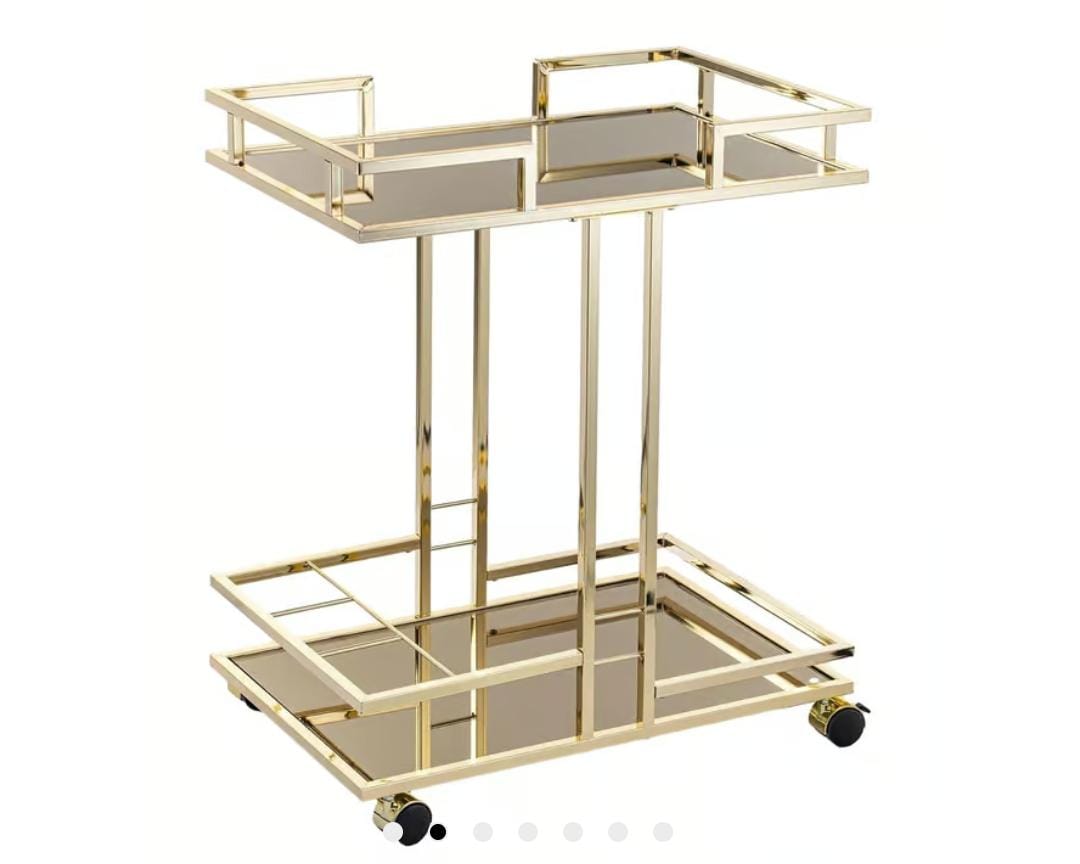 Spread Spain - Gold Opulent Glass Trolley with Accents