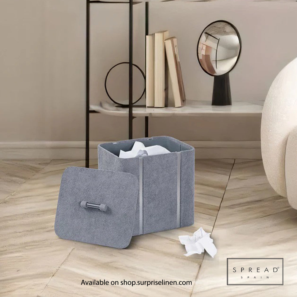 Spread Spain - French Boucle Metal Handcrafted Storage Collection Dustbin (Dark Grey)