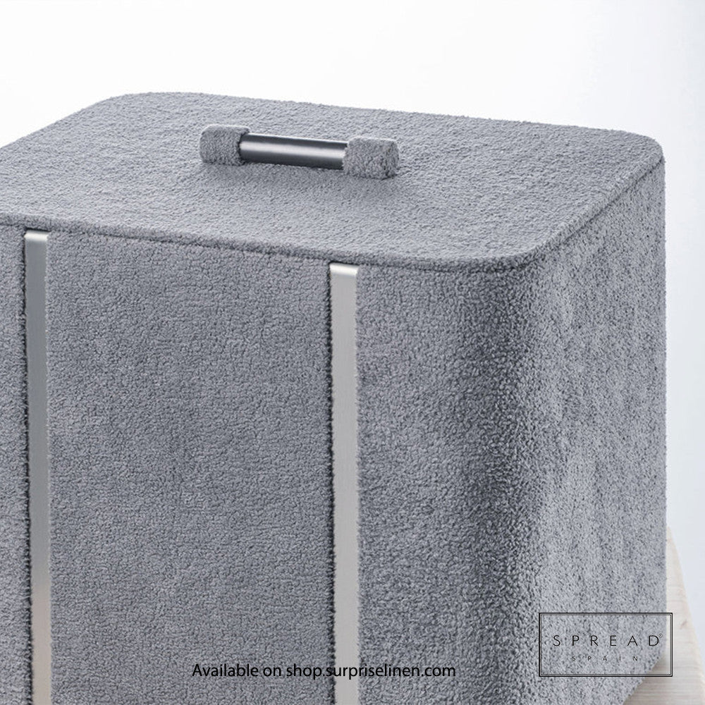 Spread Spain - French Boucle Metal Handcrafted Storage Collection Dustbin (Dark Grey)