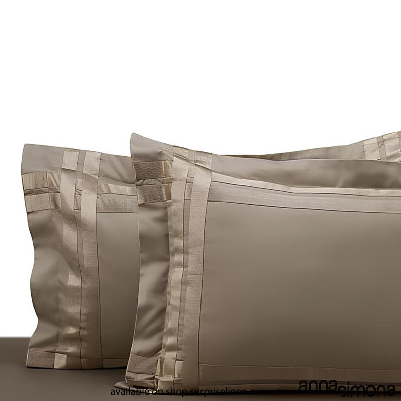 Anna Simona - Giza King Size 400 TC Cotton Satin King Size Bedsheet Set (Sand)