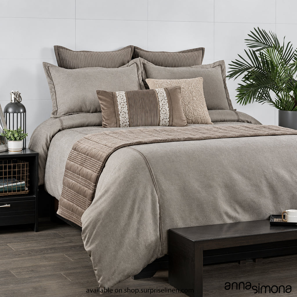Anna Simona - Souvereign 8 Pcs Duvet Ensemble Set (Brown)