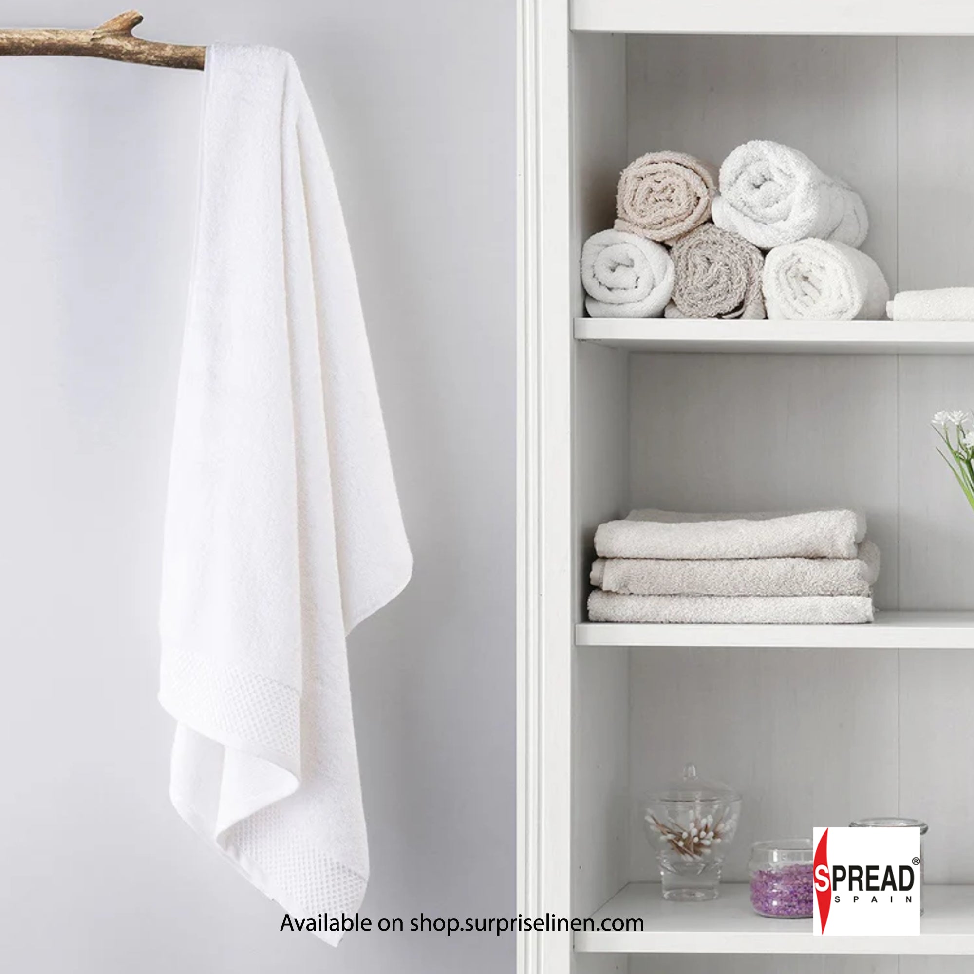 Spread Spain - His & Her Collection Made In Turkey 750 GSM Micro Modal Towels Tremendously Absorbent & Exceptionally Soft (White)