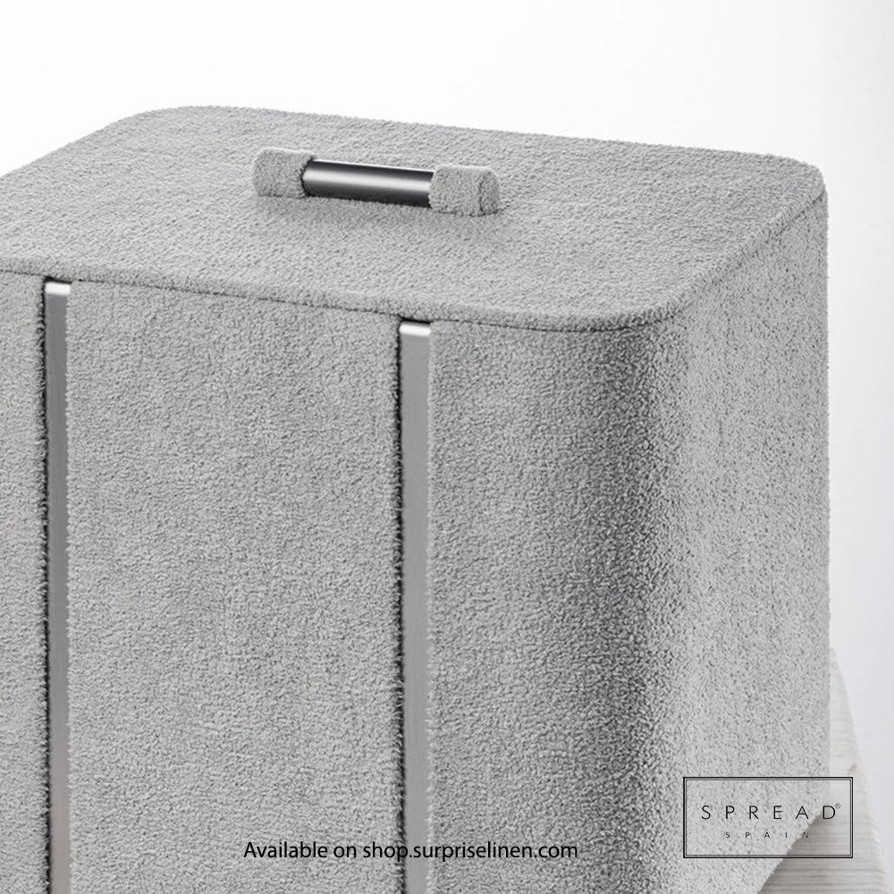 Spread Spain - French Boucle Metal Handcrafted Storage Collection Dustbin (Silver)