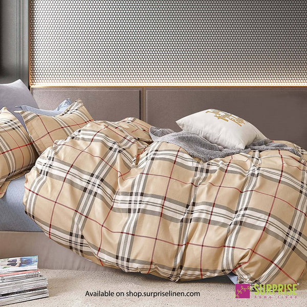 Everyday Essentials By Surprise Home - Gemine Collection 2 Pc Single Bedsheet Set in 300 TC Cotton (Burberry Checks)