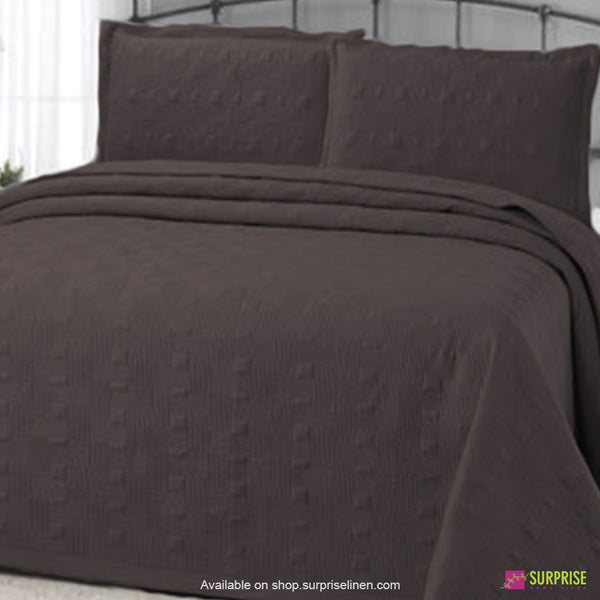 Surprise Home - Elegance 3 Pcs Quilted Bed Cover Set (Charcoal)