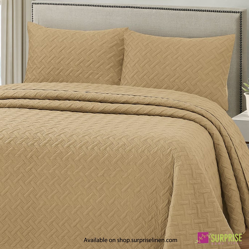 Surprise Home - Everyday Use Premium Quality Urbane 3 Pcs Bedcover Set (New Wheat)