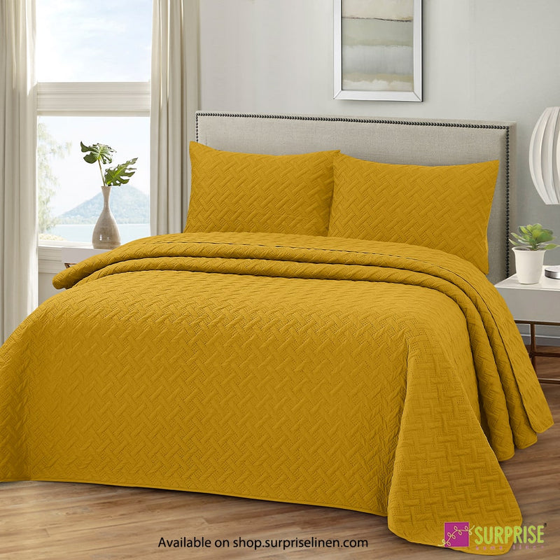 Surprise Home - Everyday  Use Premium Quality Urbane 3 Pcs Bedcover Set (Honey Gold )