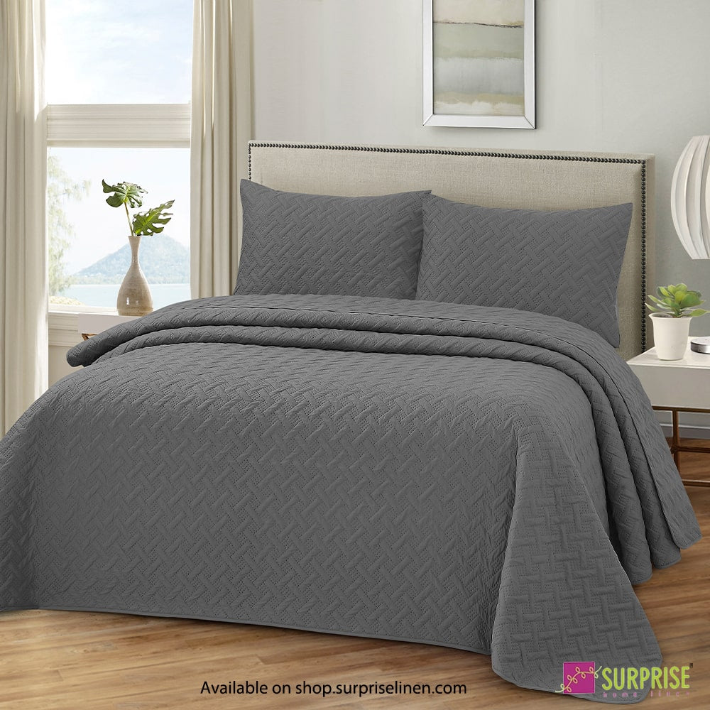 Surprise Home - Everyday Use Premium Quality Urbane 3 Pcs Bedcover Set (Smoked Pearl)