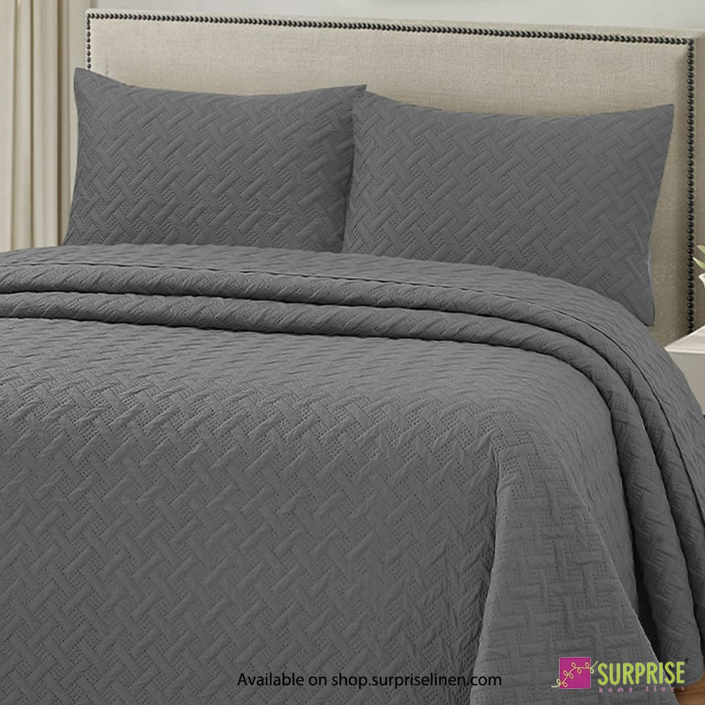 Surprise Home - Everyday Use Premium Quality Urbane 3 Pcs Bedcover Set (Smoked Pearl)