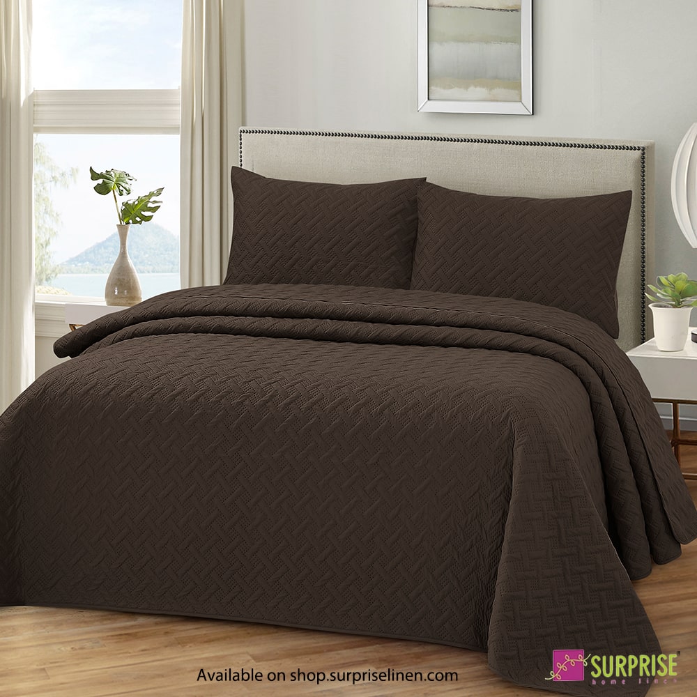 Surprise Home - Everyday Use Premium Quality Urbane 3 Pcs Bedcover Set (Coffee Bean)