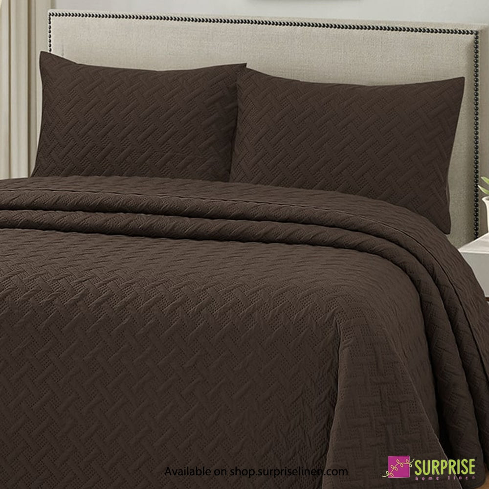 Surprise Home - Everyday Use Premium Quality Urbane 3 Pcs Bedcover Set (Coffee Bean)
