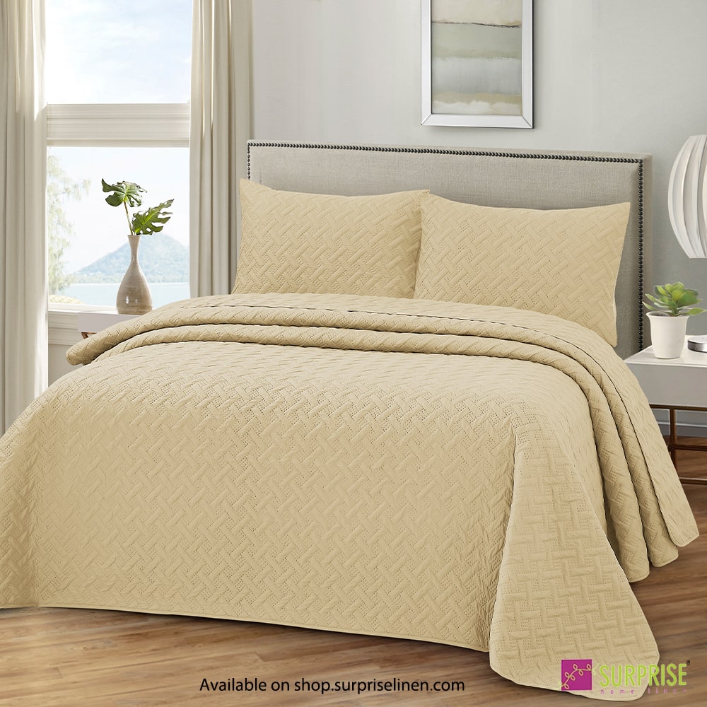 Surprise Home - Everyday Use Premium Quality Urbane 3 Pcs Bedcover Set (Bleached Sand)
