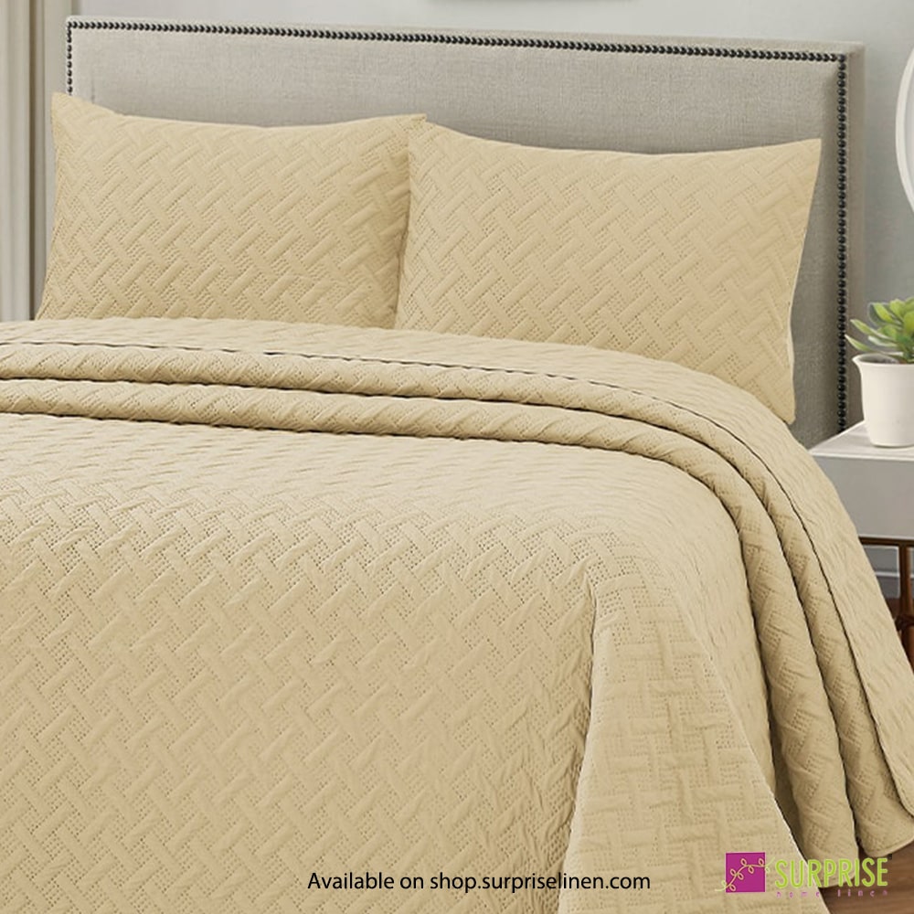 Surprise Home - Everyday Use Premium Quality Urbane 3 Pcs Bedcover Set (Bleached Sand)
