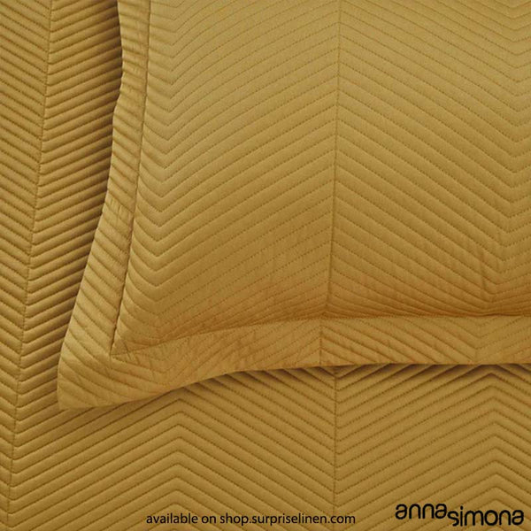 Anna Simona - Chevron Bed Cover Set (Mustard Yellow)