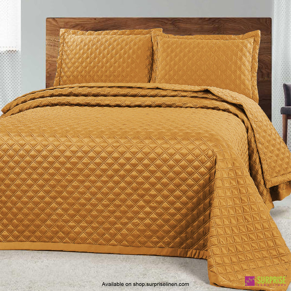 Surprise Home - Luxe 3 Pcs Quilted Bed Cover Set (Marigold)