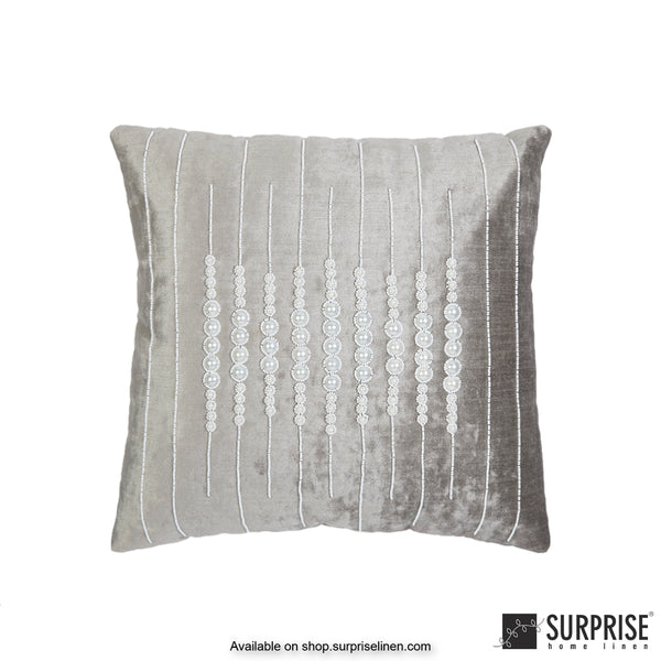 Surprise Home - Pearl Bracelet 40 x 40 cms Designer Cushion Cover (Grey)