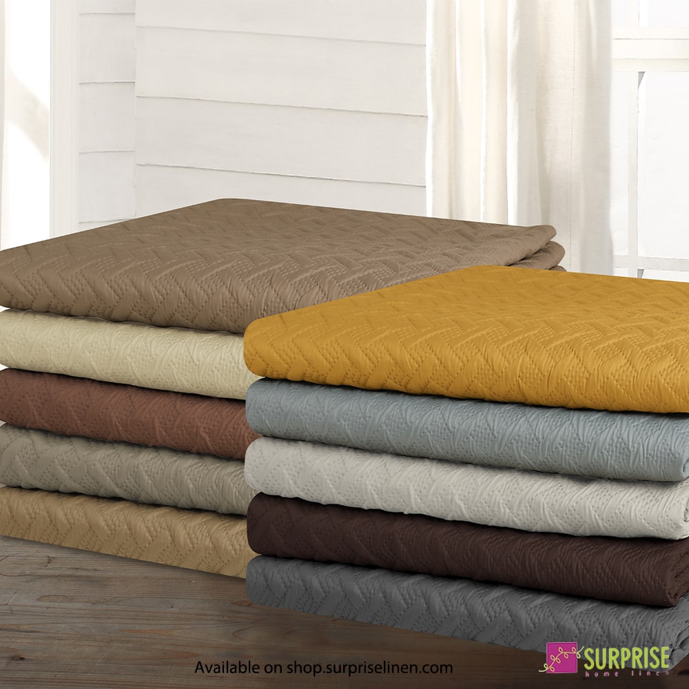 Surprise Home - Everyday Use Premium Quality Urbane 3 Pcs Bedcover Set (Bleached Sand)