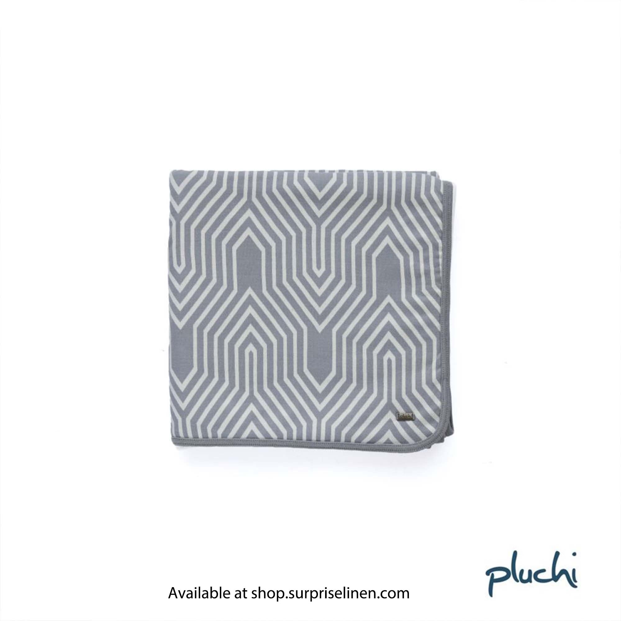 Pluchi - Graham Double Cotton Knitted Ac Blanket for Round the Year Use (Grey)