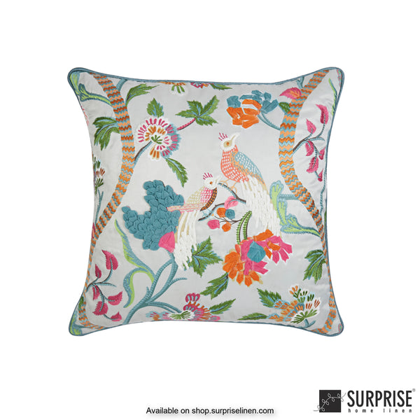 Surprise Home - Birds of Paradise 40 x 40 cms Designer Cushion Cover (Grey)
