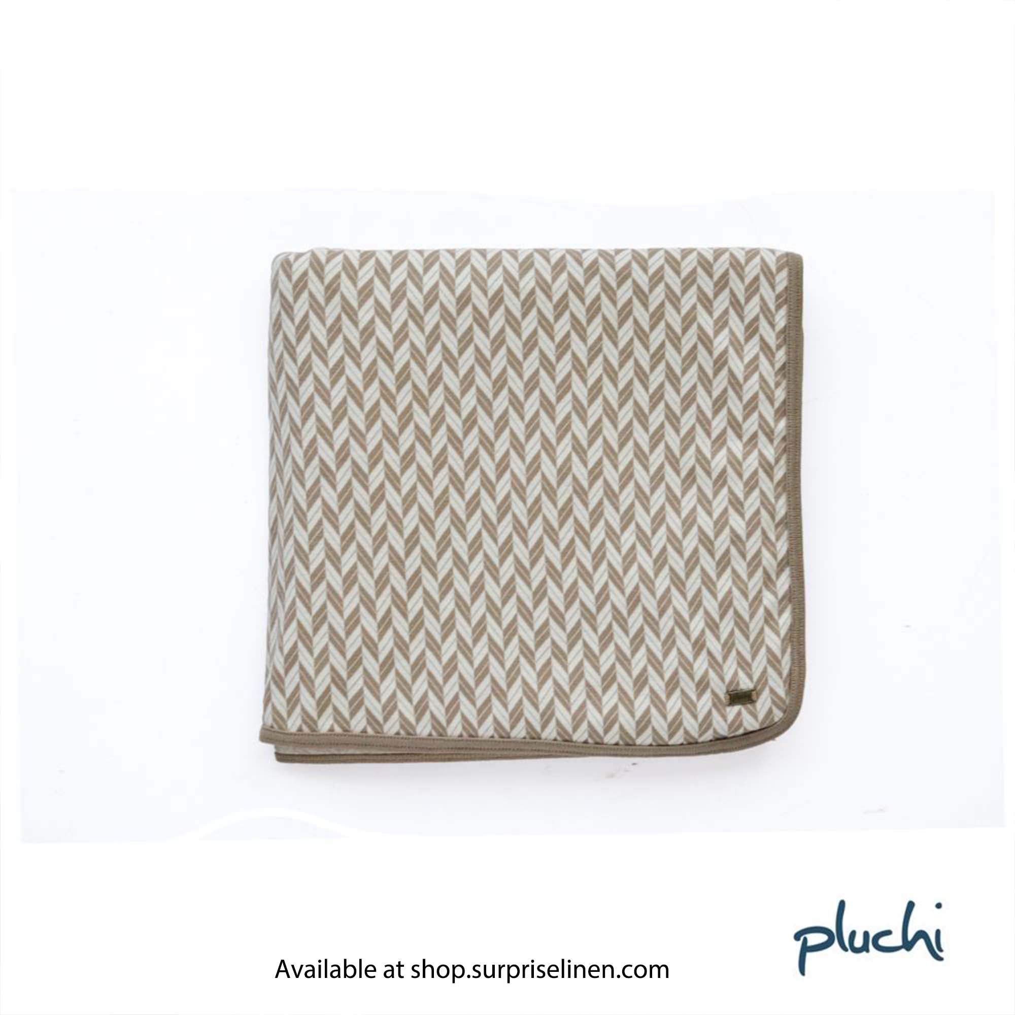 Pluchi - Eleanor Eleanor Double Cotton Knitted Ac Blanket for Round the Year Use (Stone)