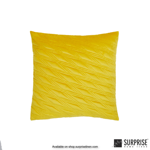 Surprise Home - Velvet Chic 40 x 40 cms Designer Cushion Cover (Yellow)
